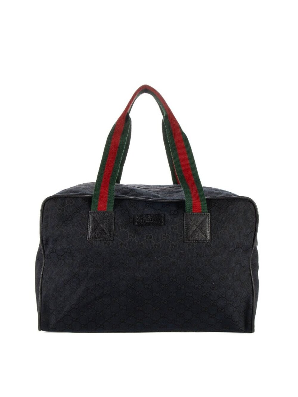 Gucci Travel Line Boston Black GG Canvas Handbag